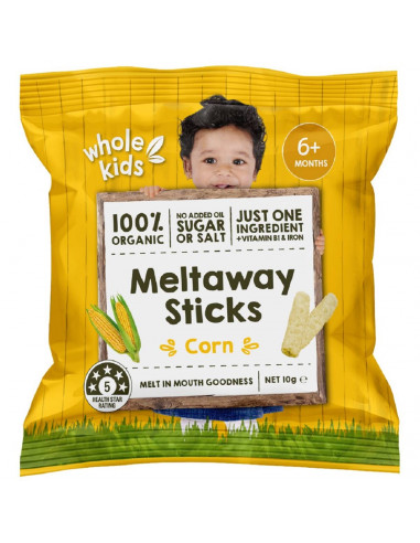 Whole Kids Organic Melt Away Sticks Corn 10g