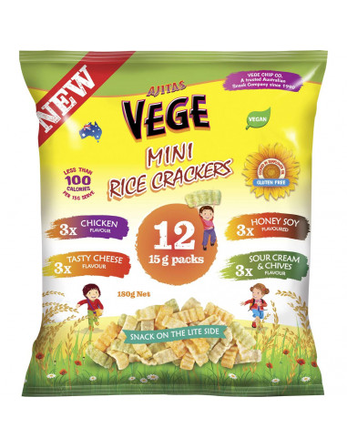 Vege Chips Mini Rice Crckers Multipack 12 pack
