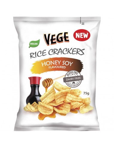 Vege Chips Rice Crackers Honey Soy  75g