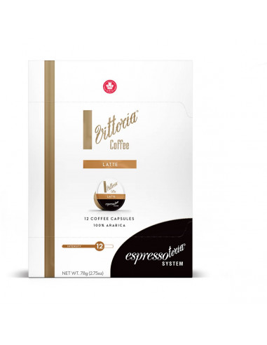 Vittoria Espressotoria Latte Coffee Capsules 12 pack