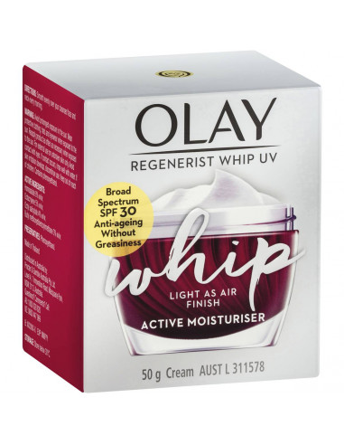 Olay Regenerist Whips Face Cream Moisturiser Uv Spf 30 50g
