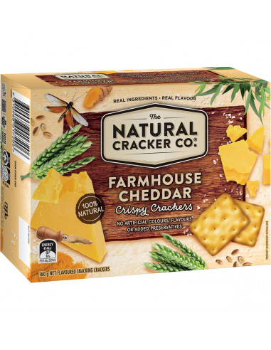 The Natural Cracker Co. Farmhouse Cheddar Crispy Crackers 160g