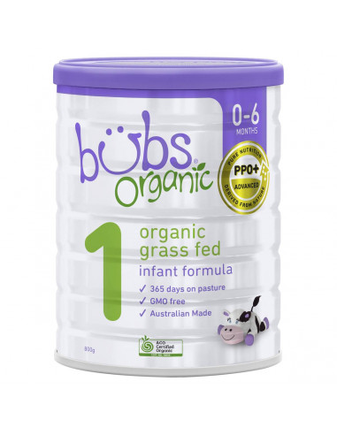 Bubs Organic Grass Fed Infant Formula Stage 1 800g