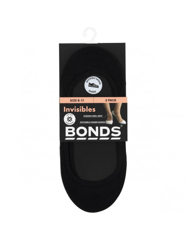 Bonds Ladies Invisible Socks Size 8-11 3 pack