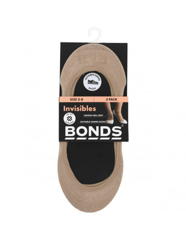 Bonds Ladies Invisible Socks Size 3-8 3 pack