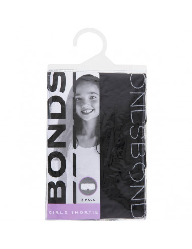 Bonds Girls Shortie Size 6-10 Assorted 3 pack