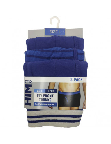 For Him Fly Front Trunks Large Assorted 3 pack
