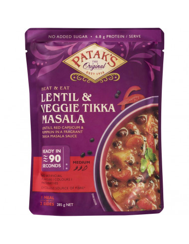 Patak's Lentil & Veggie Tikka Masala Heat & Eat Pouch 285g
