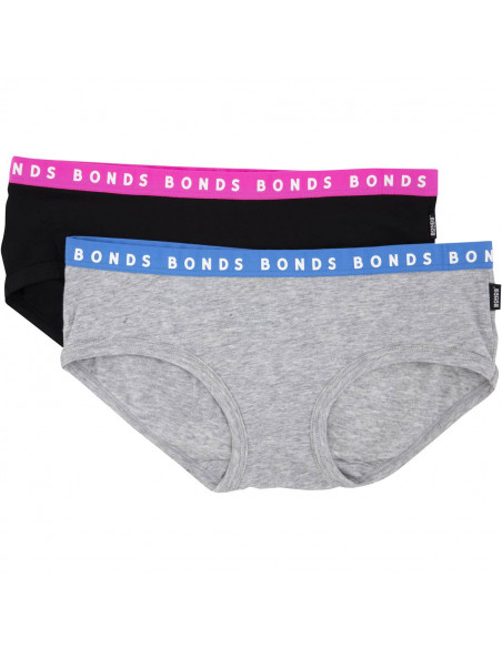Bonds Ladies Hipster Boyleg Size 10 Assorted 2 pack