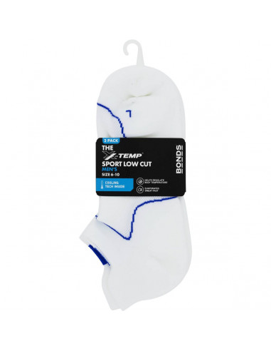 Bonds Mens Xtemp Sport Low Cut Socks Size 6-10 2 pack