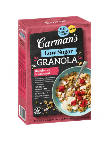 Carman's Low Sugar Granola Raspberry & Coconut 450g