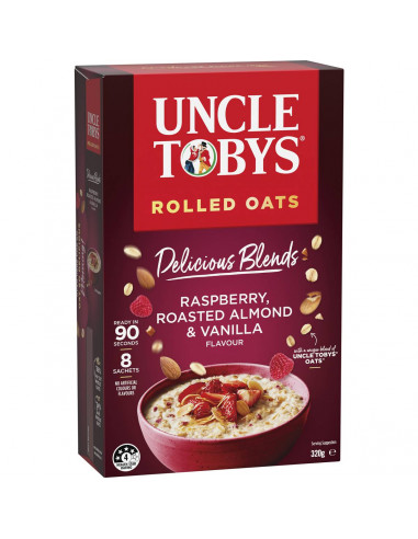 Uncle Tobys Rolled Oats Delicious Blends Raspberry, Almond & Vanilla 320g