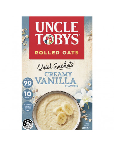 Uncle Tobys Rolled Oats Quick Sachets Creamy Vanilla 10 pack