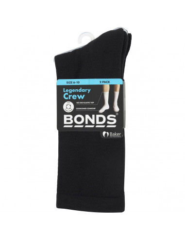 Bonds Mens Legendary Crew Socks Size 6-10 2 pack