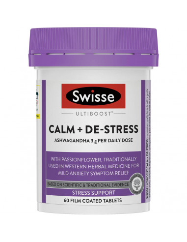 Swisse Ultiboost Calm + De-stress Film Coated Tablets 60 pack