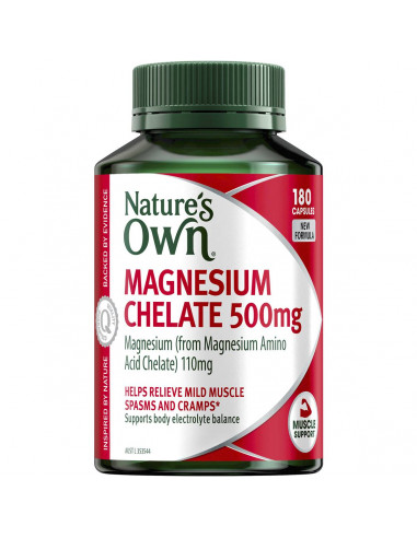 Nature's Own Magnesium Chelate 500mg Capsules 180 pack