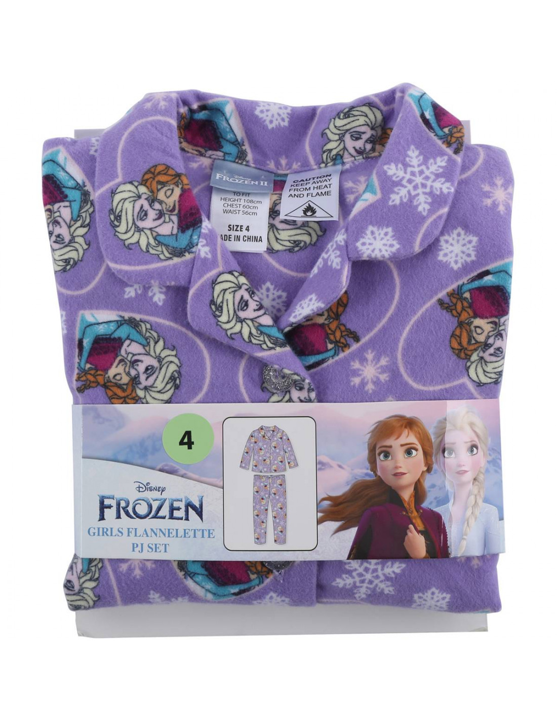 Disney Frozen Flannel Girls Pyjamas Size 4 Each Ally S Basket D