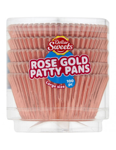 Dollar Sweets Rose Gold Foil Patty Pans Large 100 Pack