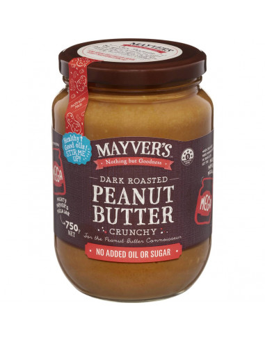 Mayver's Dark Roasted Peanut Butter Crunchy 750g