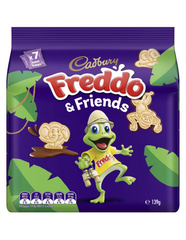 Cadbury Freddo & Friends Chocolate Dipped Biscuits Mini Bags 7 Pack