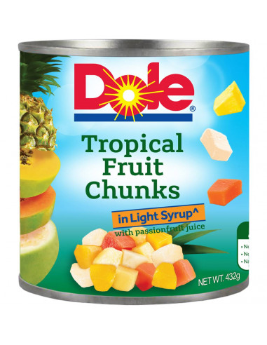 Dole Tropical Fruit Chunks In Light Syrup 432g