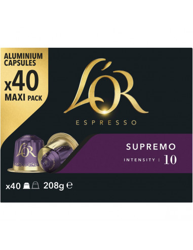 L'or Espresso Supremo Intensity 10 Coffee Capsules 40 pack