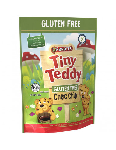Arnott's Gluten Free Tiny Teddy Choc Chip Biscuits 120g