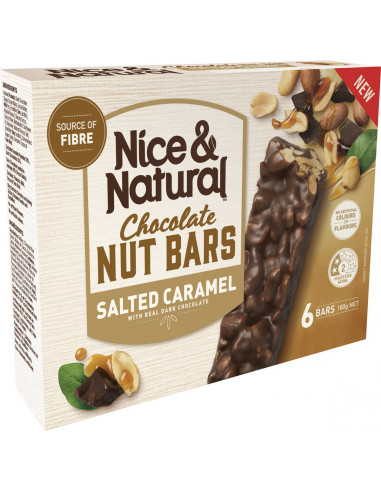 Nice & Natural Chocolate Nut Bars Salted Caramel 6 Pack