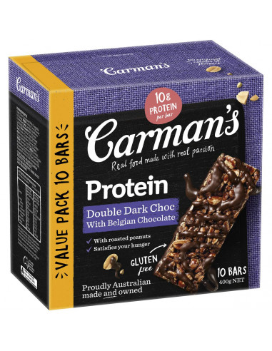 Carman's Double Dark Choc Protein Bar 10 Pack