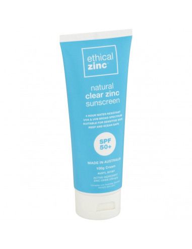 Ethical Zinc Spf 50+ Natural Clear Zinc Sunscreen 100g