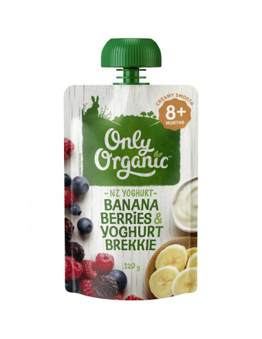 Only Organic Banana Berries Yoghurt 120g