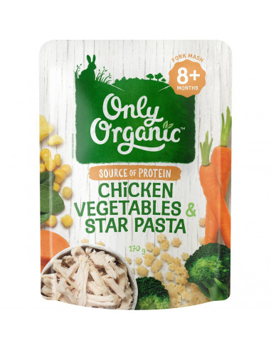 Only Organic Chicken Vegetables & Star Pasta 170g