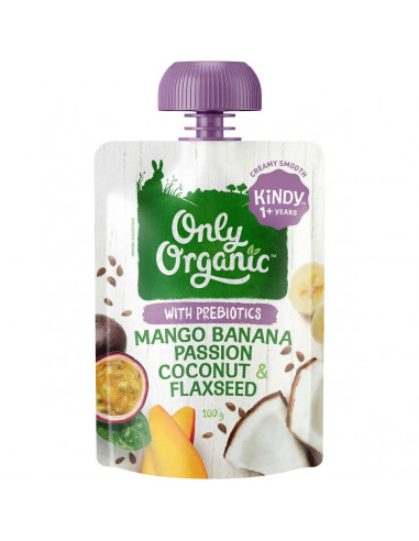 Only Organic Mango Banana Passion Flaxseed Coconut & Flaxseed 100g