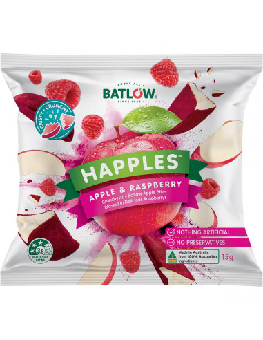 Batlow Happles Apple & Raspberry Freeze Dried Apple Slices 15G