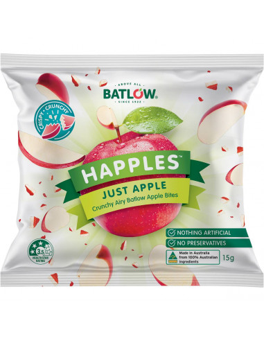 Batlow Happles Just Apple Freeze Dried Apple Slices 15g