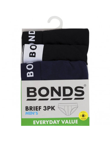 Bonds Men's Everyday Value Briefs Large 3 Pack