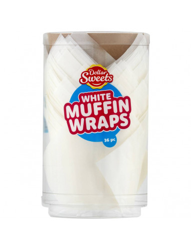 Dollar Sweets White Muffin Wraps 36 Pack