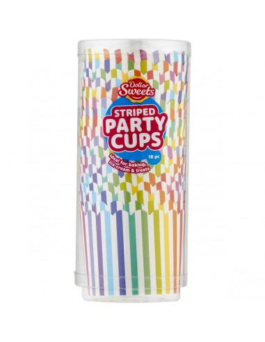 Dollar Sweets Striped Party Cups 18 Pack