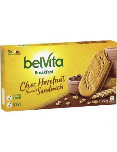 Belvita Breakfast Duo Crunch Choc Hazelnut Flavoured Biscuits 5 Pack
