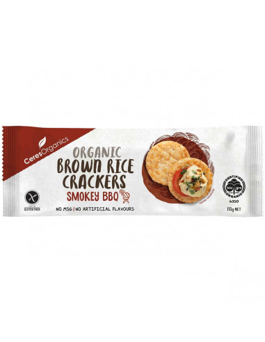 Ceres Organic Brown Rice Crackers Smokey Bbq 115g