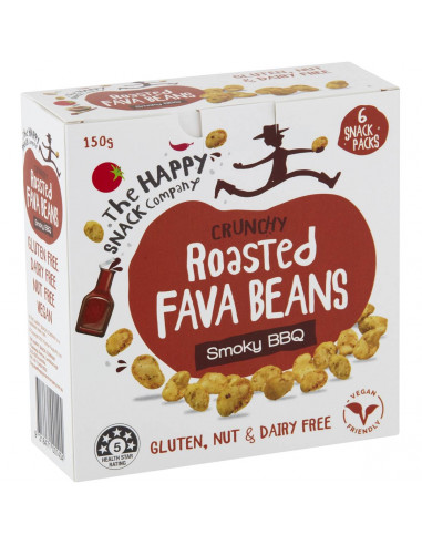 The Happy Snack Company Crunchy Roasted Fava Beans Smoky Bbq 6 Pack