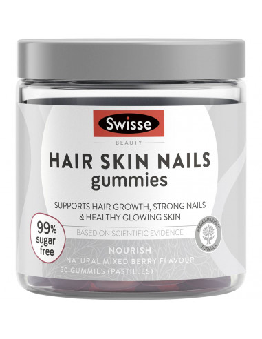 Swisse Beauty Hair Skin Nails Gummies Mixed Berry Flavour 50 Pack