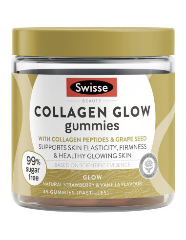 Swisse Beauty Collagen Glow Gummies Strawberry & Vanilla Flavour 45 Pack