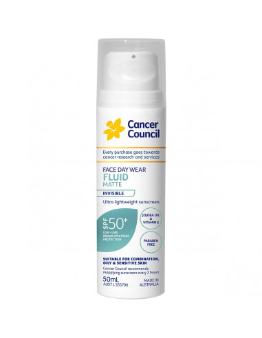 Cancer Council Face Daywear Fluid Matte Invisible Spf50+ 50ml