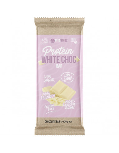 Vitawerx White Chocolate Plain Bar 100g