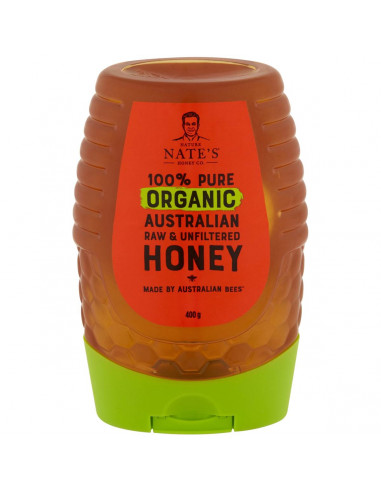 Nature Nate's 100% Pure Organic Australian Raw & Unfiltered Honey 400g
