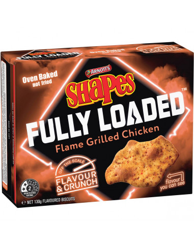 Arnott's Shapes Fully Loaded Flame Grilled Chicken 130g