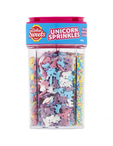 Dollar Sweets Unicorn Sprinkles Jar 105G