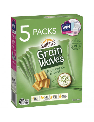 Sunbites Sour Cream & Chives Wholegrain Chips 5 Pack