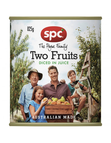 Spc Two Fruits Diced Natural Juice 825g